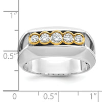 14ktt IBGoodman Men's Polished Graduated 5-Stone Diamond Ring-B64166