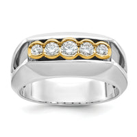 14ktt IBGoodman Men's Polished Graduated 5-Stone Diamond Ring-B64166