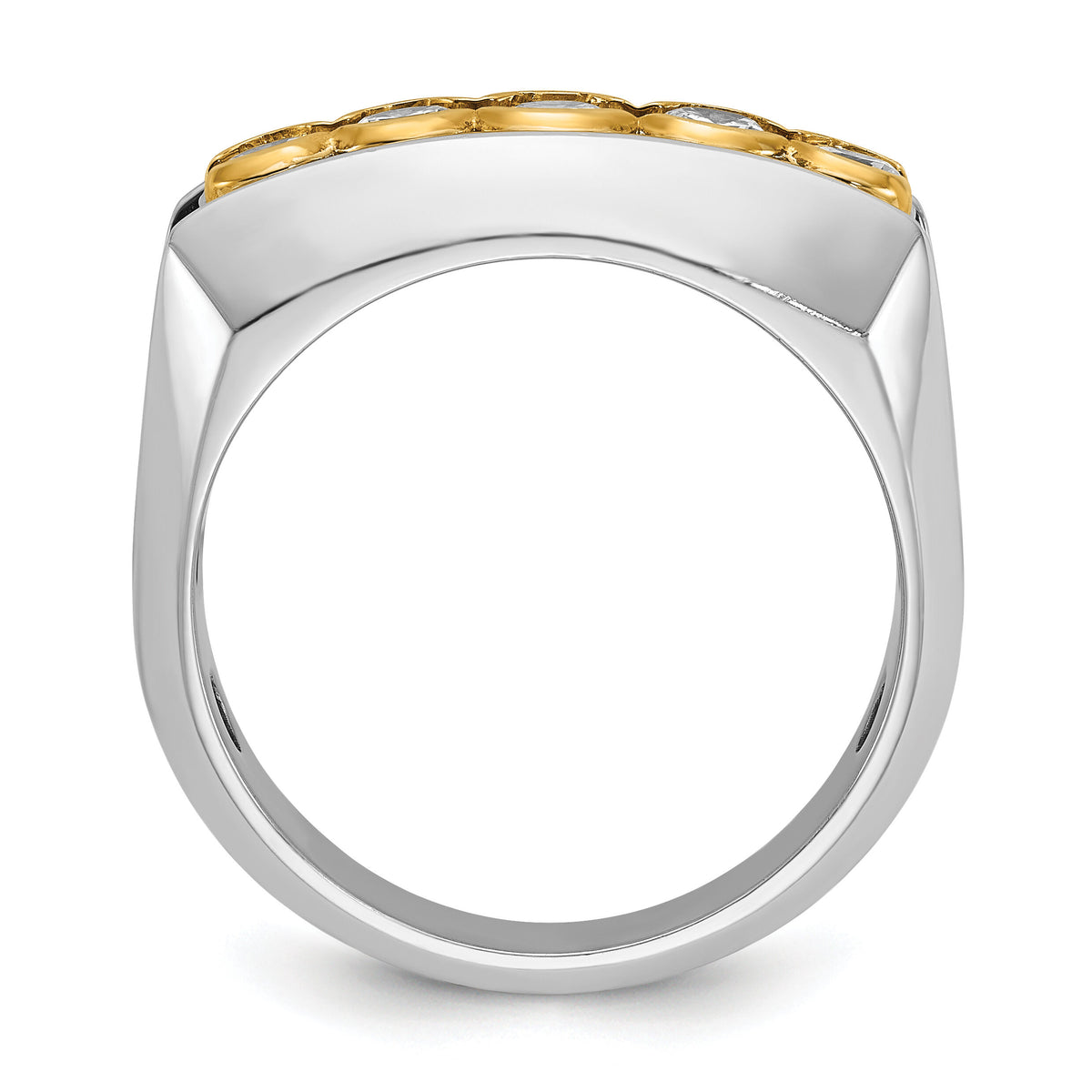 14ktt IBGoodman Men's Polished Graduated 5-Stone Diamond Ring-B64167