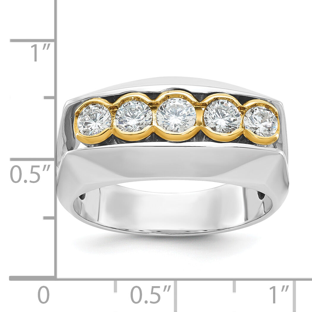 14ktt IBGoodman Men's Polished Graduated 5-Stone Diamond Ring-B64167