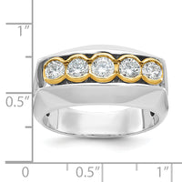 14ktt IBGoodman Men's Polished Graduated 5-Stone Diamond Ring-B64167