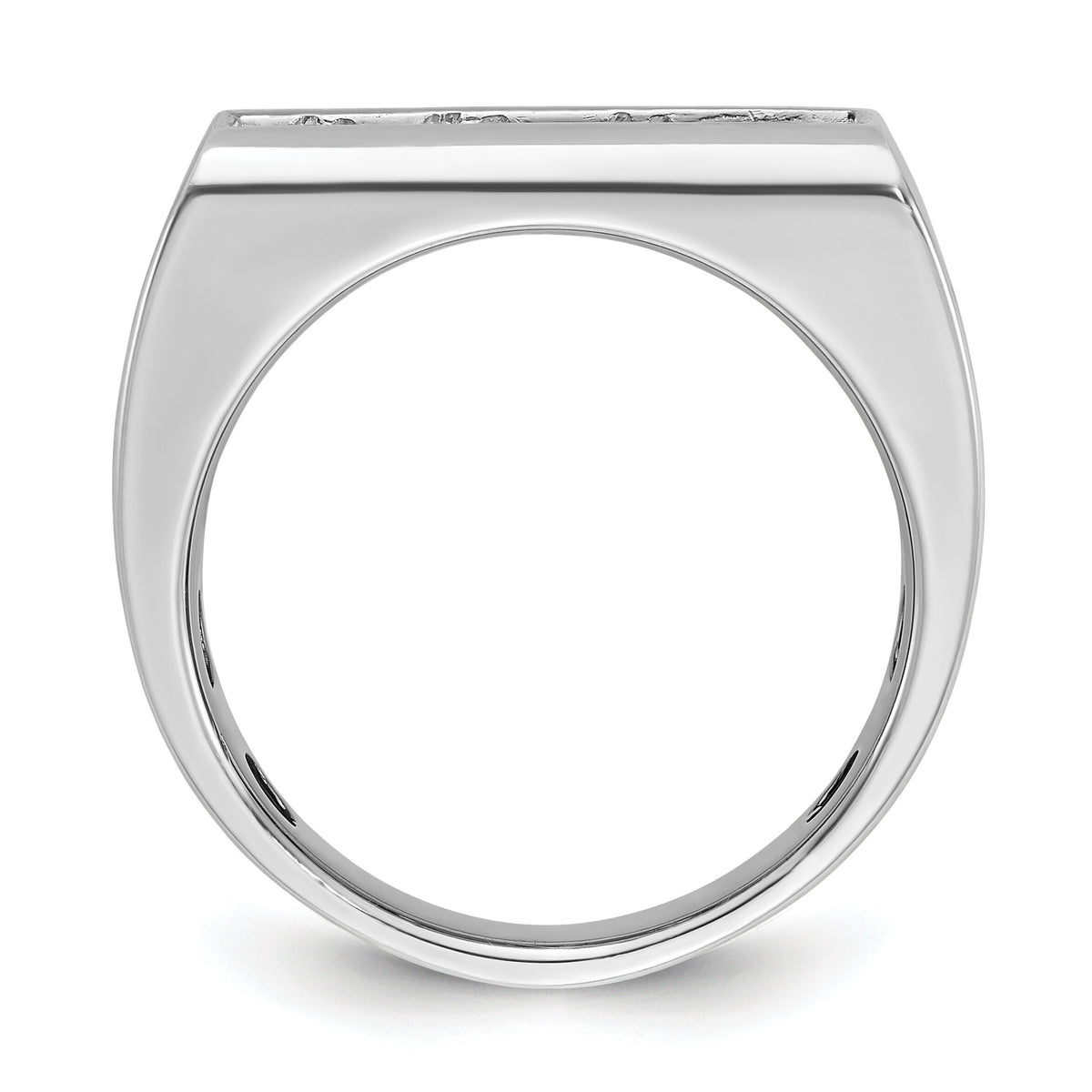 14k IBGoodman Men's Polished and Satin 4-Stone Diamond Ring-B64170