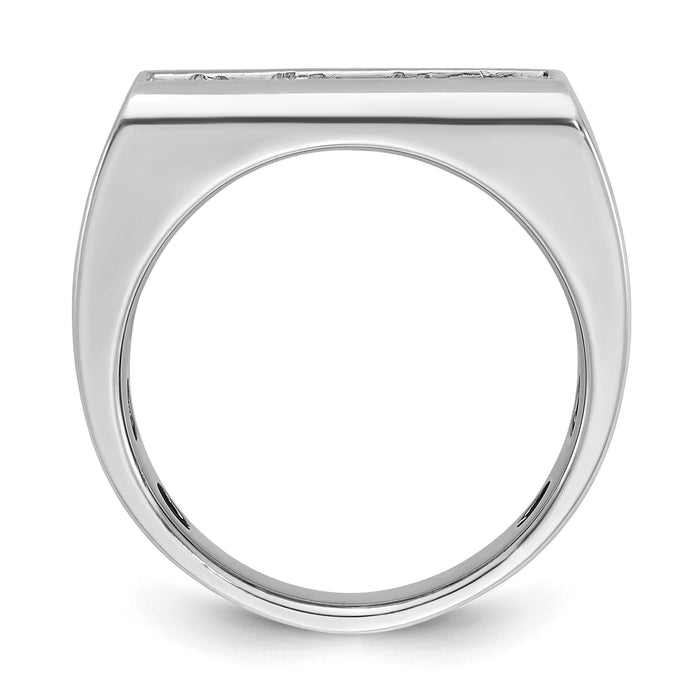 14k IBGoodman Men's Polished and Satin 4-Stone Diamond Ring-B64170