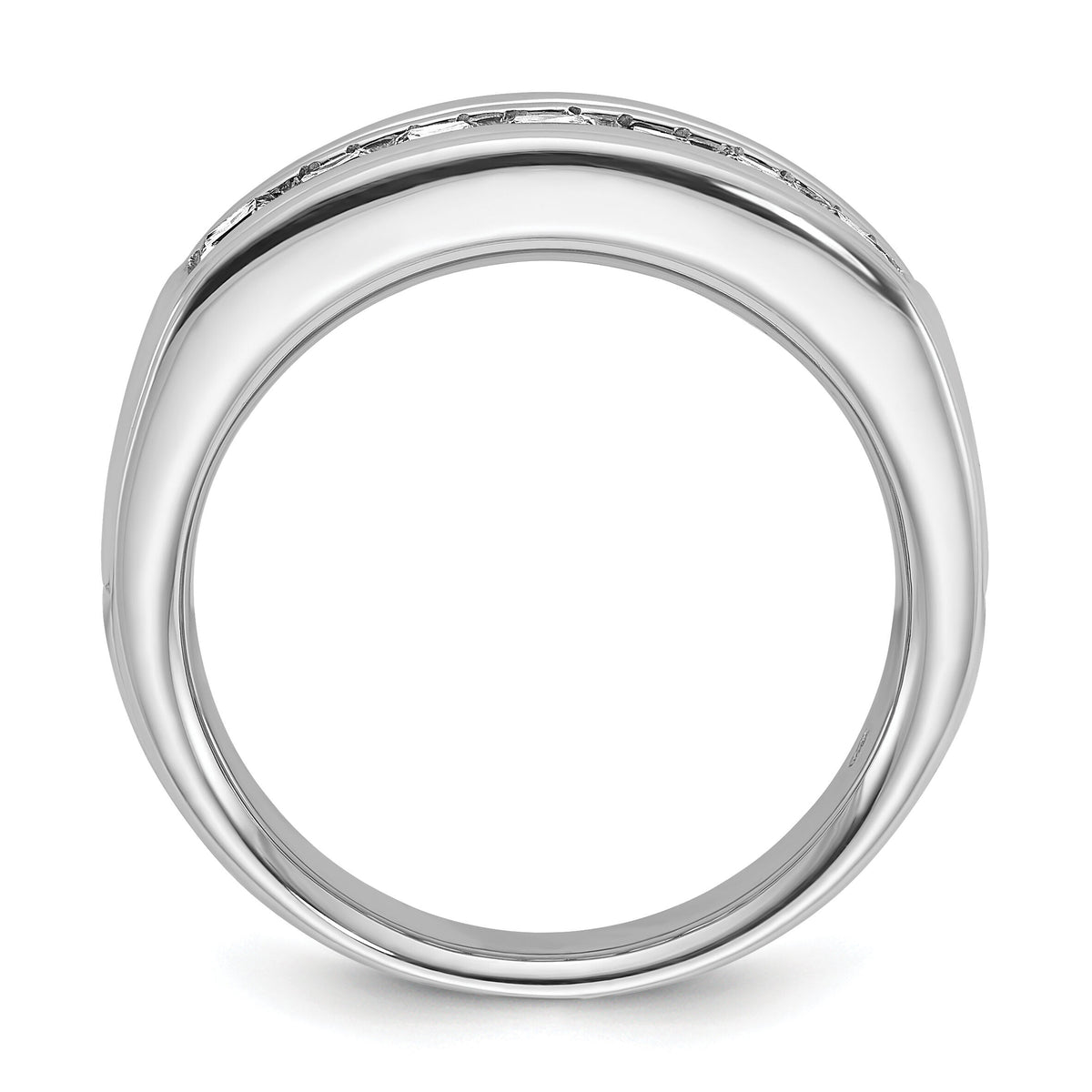 14kw IBGoodman Men's Polished & Grooved Square Diamond Ring-B64180