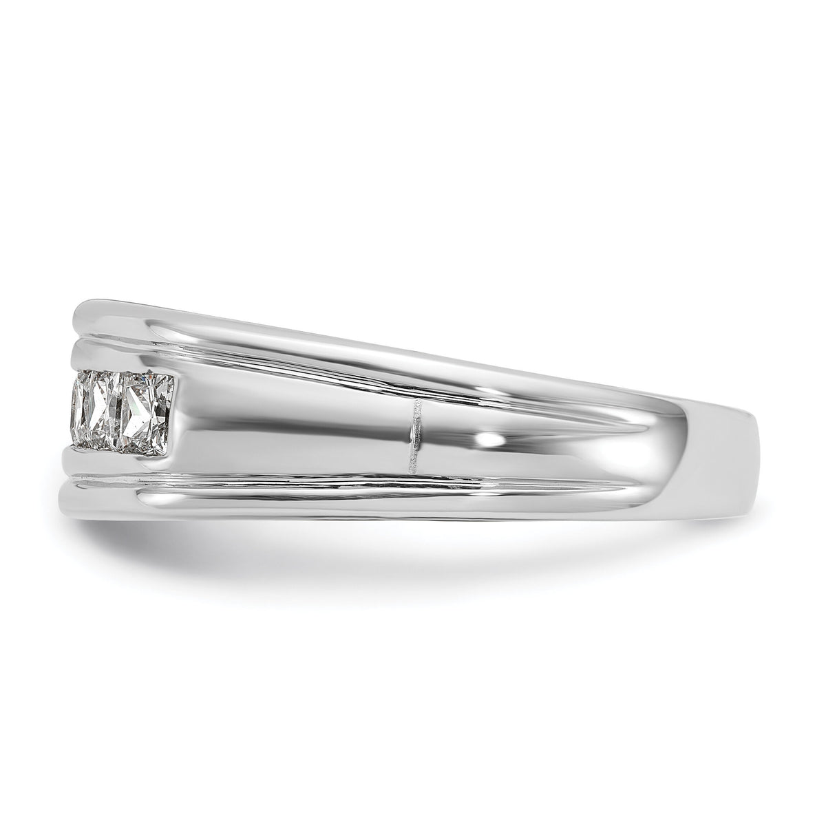14kw IBGoodman Men's Polished & Grooved Square Diamond Ring-B64180