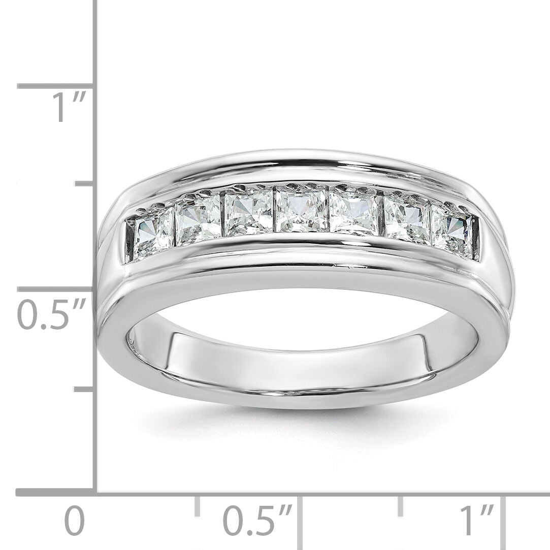 14kw IBGoodman Men's Polished & Grooved Square Diamond Ring-B64180