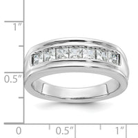 14kw IBGoodman Men's Polished & Grooved Square Diamond Ring-B64180