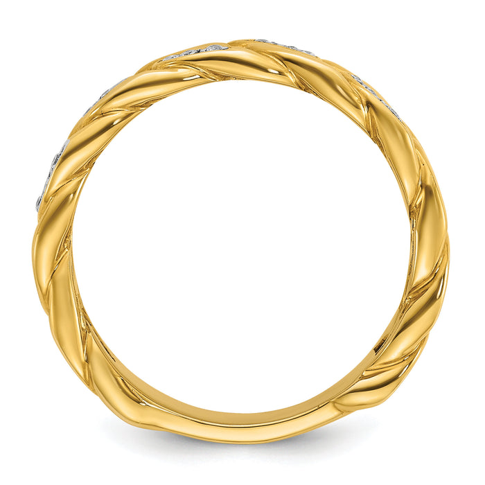 14k IBGoodman Men's Cuban Link Design Diamond Complete Ring-B64185
