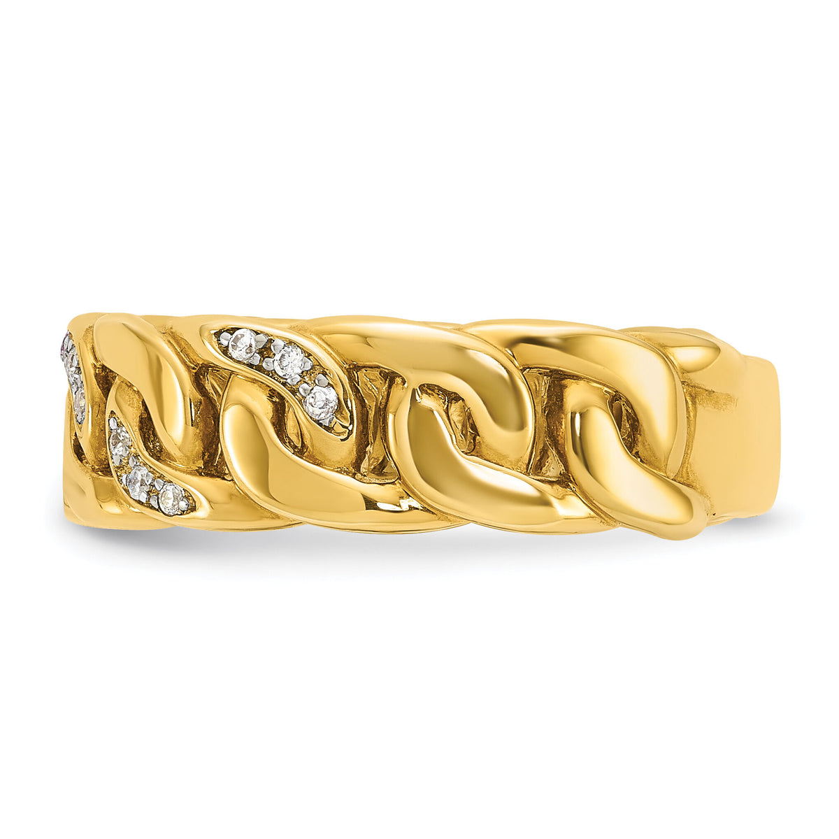 14k IBGoodman Men's Cuban Link Design Diamond Complete Ring-B64185