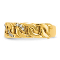 14k IBGoodman Men's Cuban Link Design Diamond Complete Ring-B64185