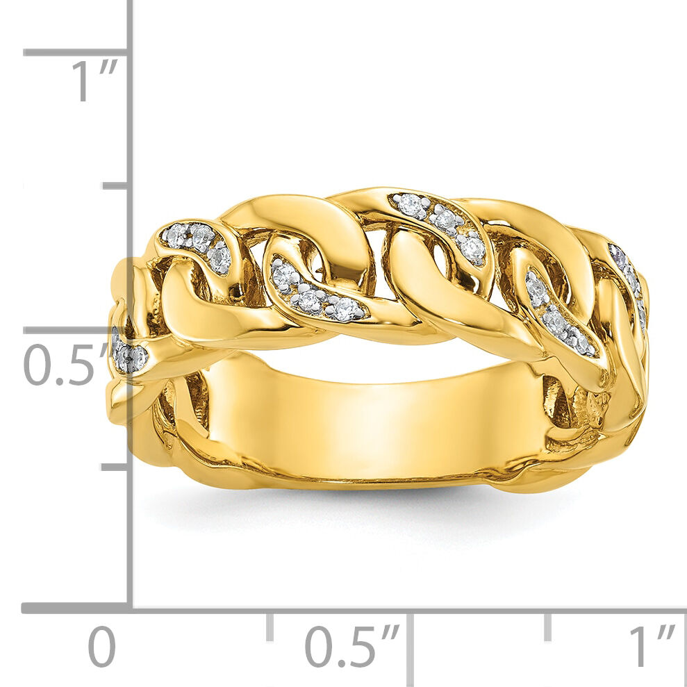 14k IBGoodman Men's Cuban Link Design Diamond Complete Ring-B64185