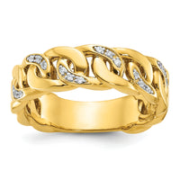 14k IBGoodman Men's Cuban Link Design Diamond Complete Ring-B64185