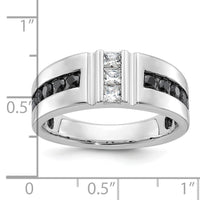 10k White Gold IBGoodman Men's Polished and Grooved Ring Mounting-B64186