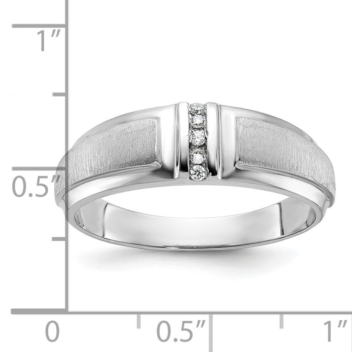 10k White Gold IBGoodman Men's Polished & Satin 3-Stone Ring Mtg-B64188