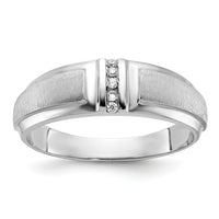 10k White Gold IBGoodman Men's Polished & Satin 3-Stone Ring Mtg-B64188
