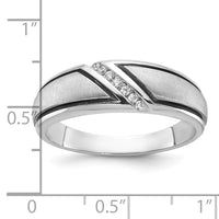 10kw w/ Black RH IBGoodman Men's Polish/Satin A Diamond Ring-B64190