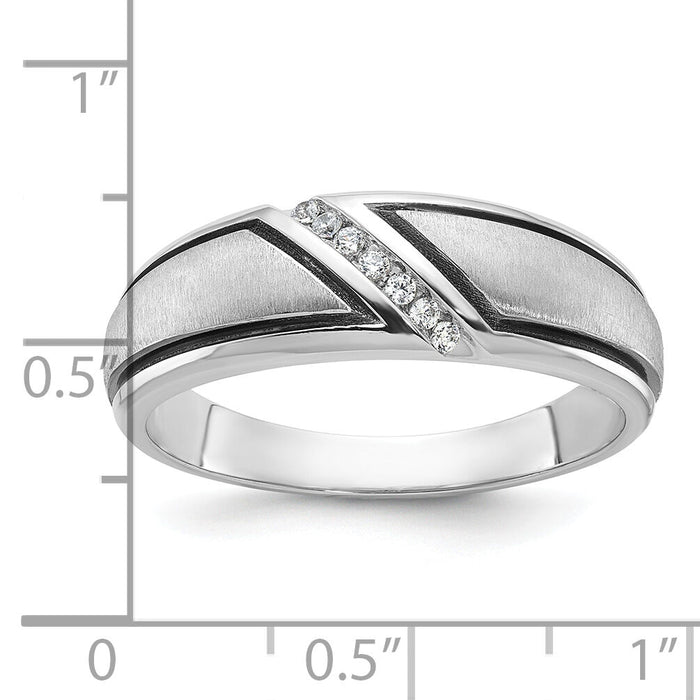 10kw w/ Black RH IBGoodman Men's Polish/Satin A Diamond Ring-B64190