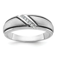 10kw w/ Black RH IBGoodman Men's Polish/Satin A Diamond Ring-B64190