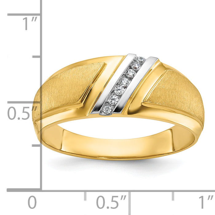10k IBGoodman Men's Polished and Satin Ring Mounting-B64191