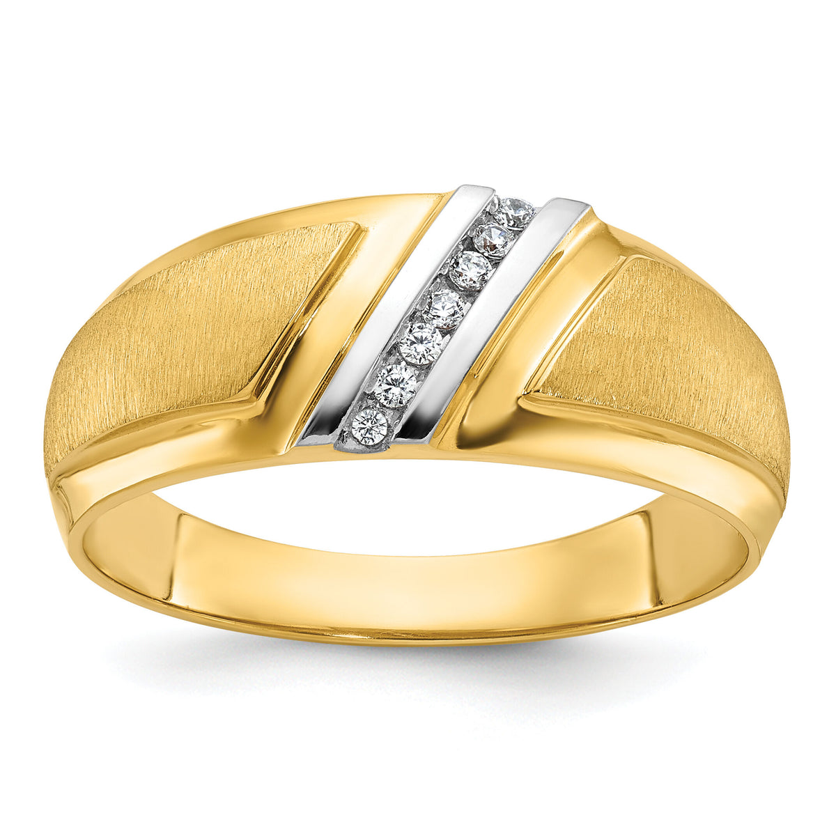 10k IBGoodman Men's Polished and Satin Ring Mounting-B64191