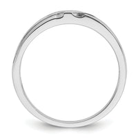 IBGoodman 14k White Gold Polished Satin and Grooved Men's Ring Mounting-B64195
