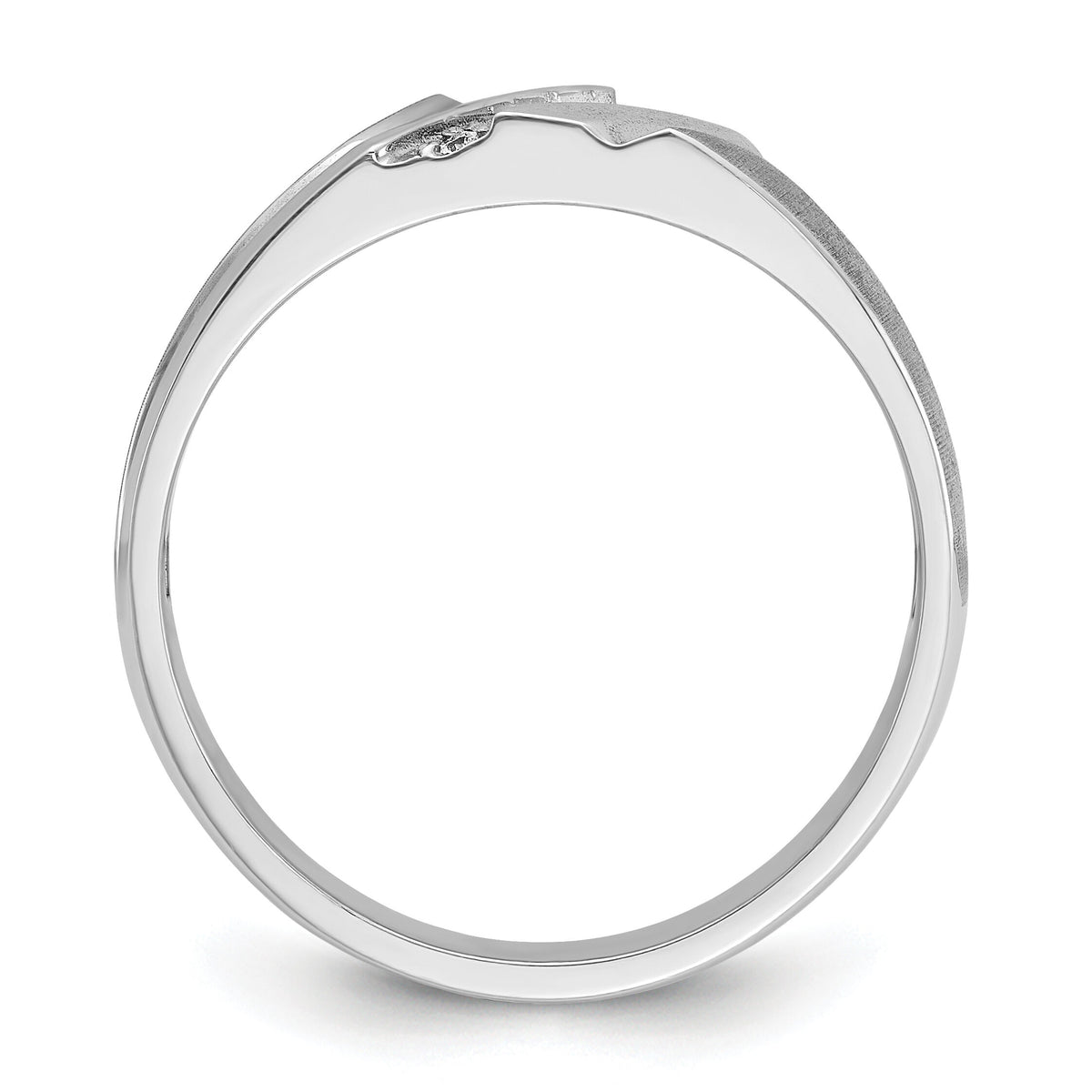 10kw IBGoodman Men's Polished Satin & Grooved 5-Stone Ring Mounting-B64202