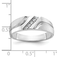 10kw IBGoodman Men's Polished Satin & Grooved 5-Stone Ring Mounting-B64202