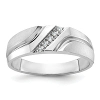 10kw IBGoodman Men's Polished Satin & Grooved 5-Stone Ring Mounting-B64202