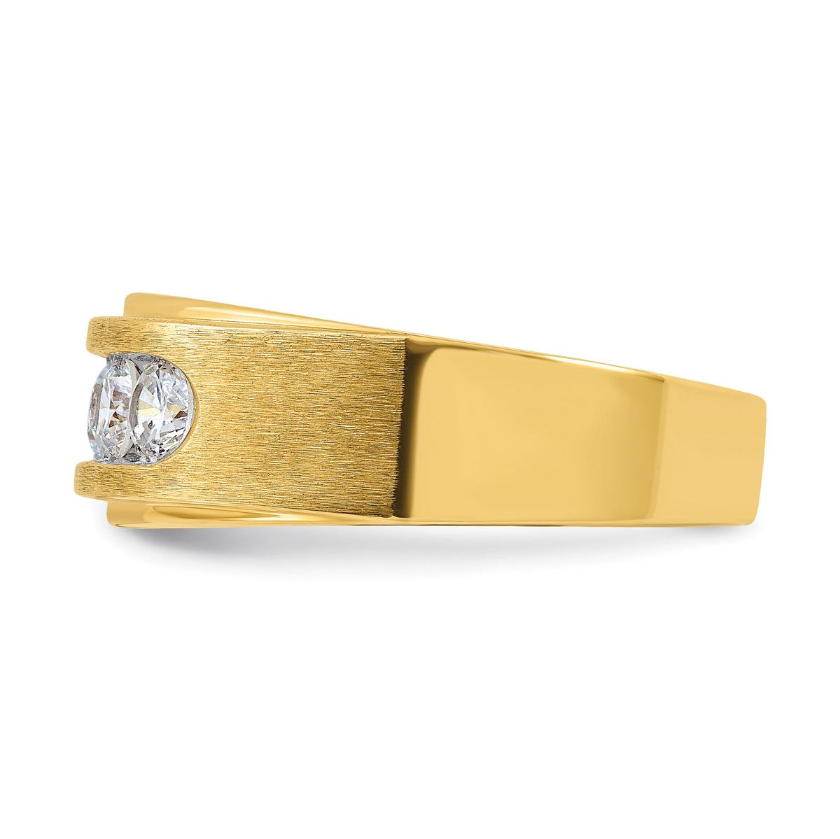 14k w/ White RH 1 ct Lab Grown Dia VS/SI+ G+ 5 Stone Complete Men's Ring-B64205