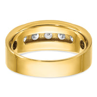 14k w/ White RH 1 ct Lab Grown Dia VS/SI+ G+ 5 Stone Complete Men's Ring-B64205