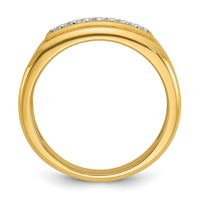 10k IBGoodman Men's Polished 2-Row Ring Mounting-B64208