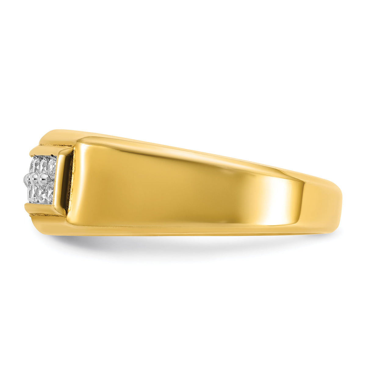 10k IBGoodman Men's Polished 2-Row Ring Mounting-B64208