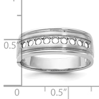 IBGoodman 14k White Gold 9 Stone Polished/Brushed/Grooved Ring Mounting-B64209