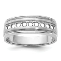 IBGoodman 14k White Gold 9 Stone Polished/Brushed/Grooved Ring Mounting-B64209