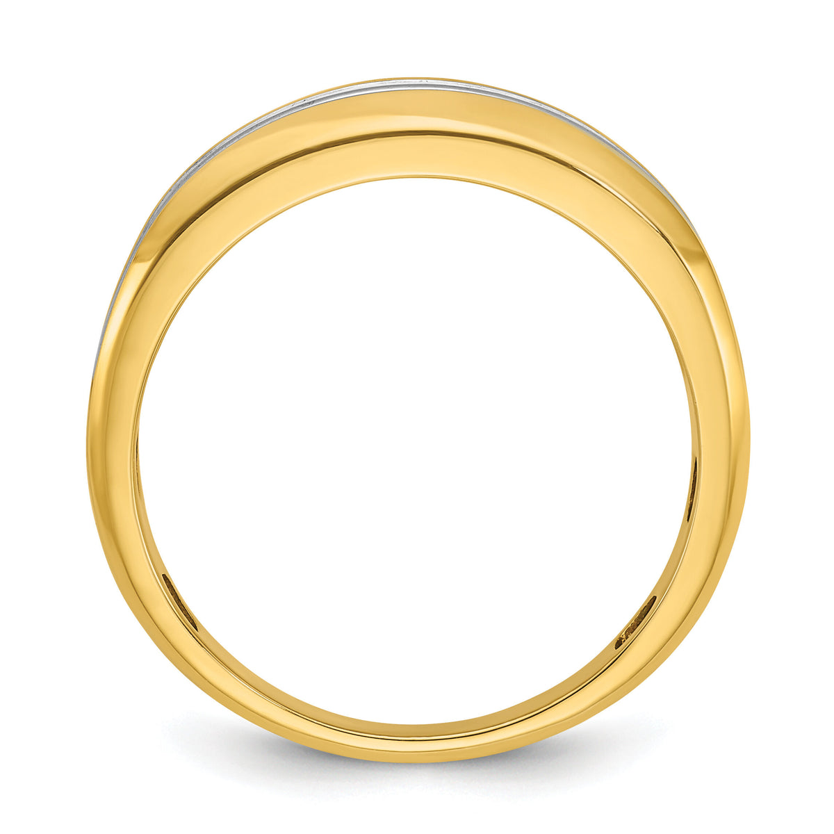 14k with White Rhodium 3/4 ct Lab Grown Dia VS/SI+ G+ 2 Row Men's Ring-B64212