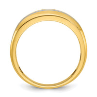 14k with White Rhodium 3/4 ct Lab Grown Dia VS/SI+ G+ 2 Row Men's Ring-B64212
