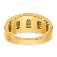 14k with White Rhodium 3/4 ct Lab Grown Dia VS/SI+ G+ 2 Row Men's Ring-B64212