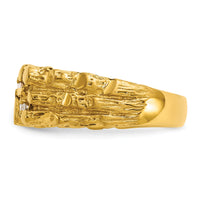 14k IBGoodman Men's Polished Nugget Textured Diamond Ring-B64213