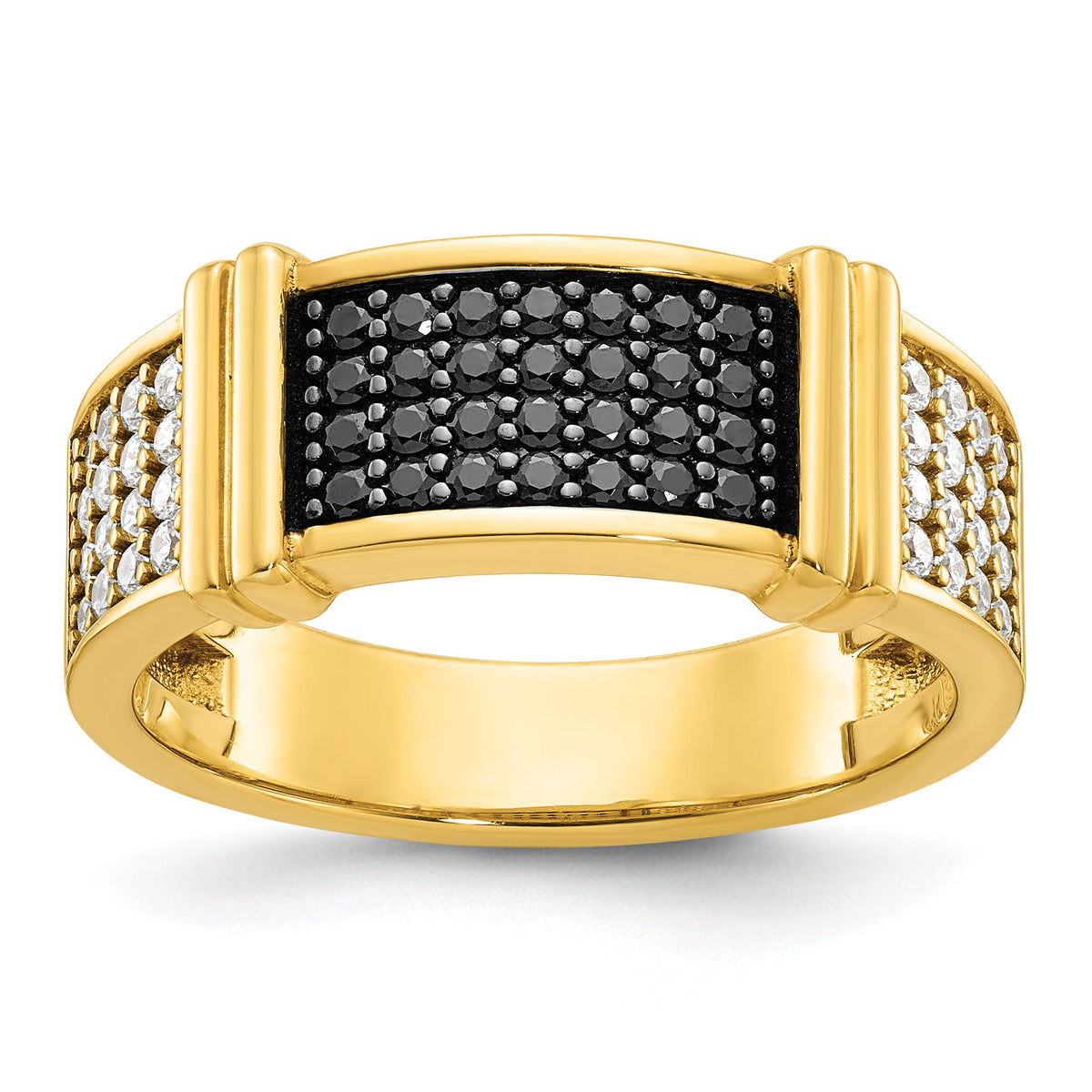10k IBGoodman Men's Black and White Diamonds Ring Mounting-B64214
