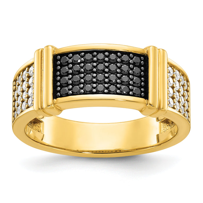 10k IBGoodman Men's Black and White Diamonds Ring Mounting-B64214
