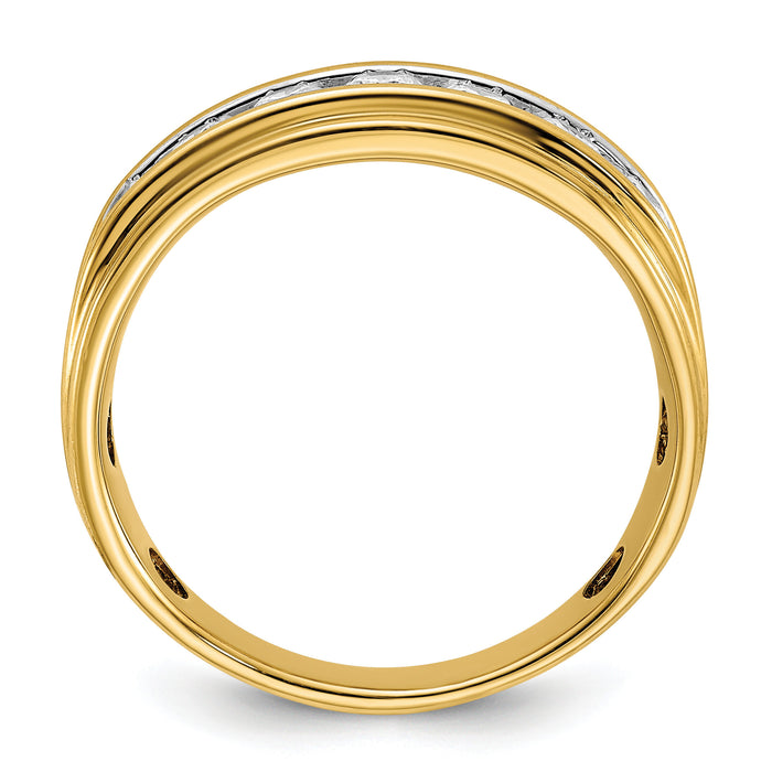 14k 1ct Lab Grown Diamond VS/SI+ G+ Comp Polished Men's Ring-B64225