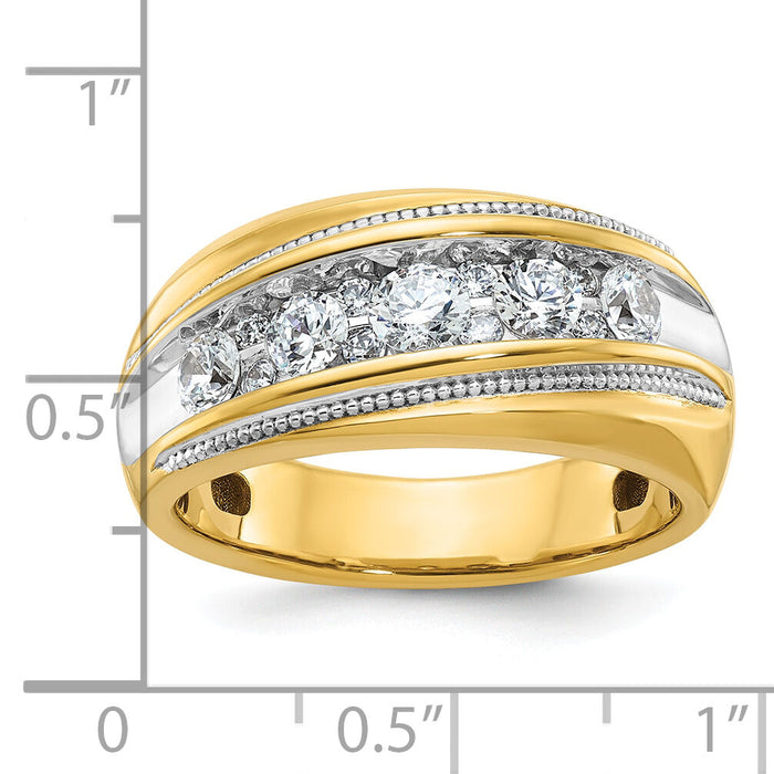 10k IBGoodman Men's Polished and Milgrain Ring Mounting-B64226
