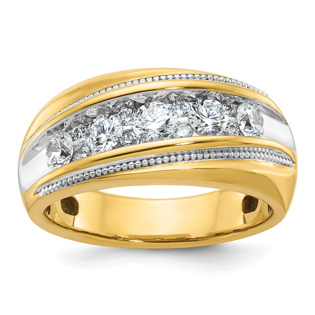 10k IBGoodman Men's Polished and Milgrain Ring Mounting-B64226