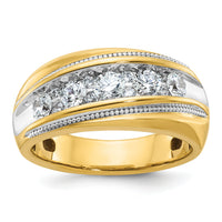 10k IBGoodman Men's Polished and Milgrain Ring Mounting-B64226
