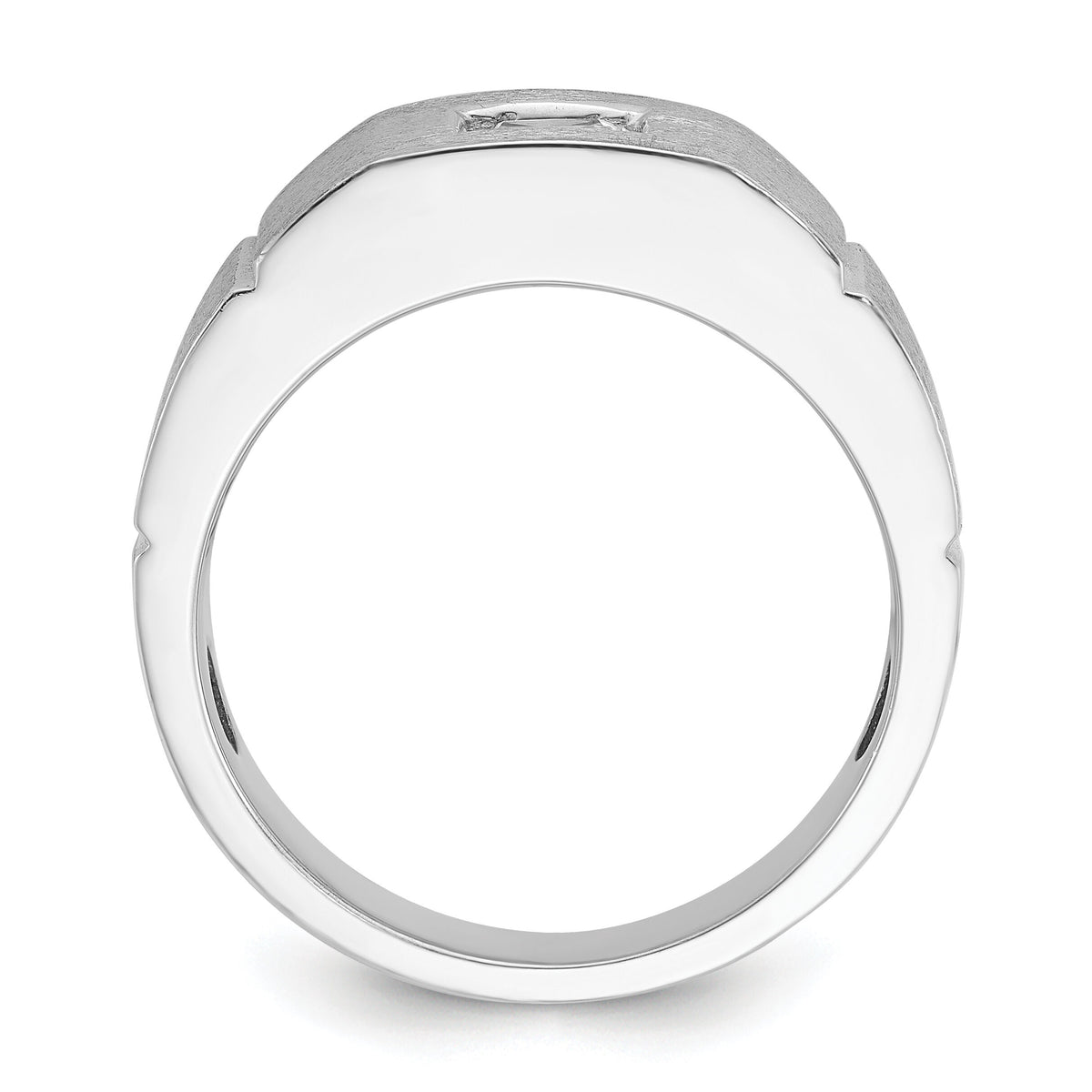 14k White Gold 5/8 ct Lab Grown Diamond VS/SI+ G+ Complete Men's Ring-B64227