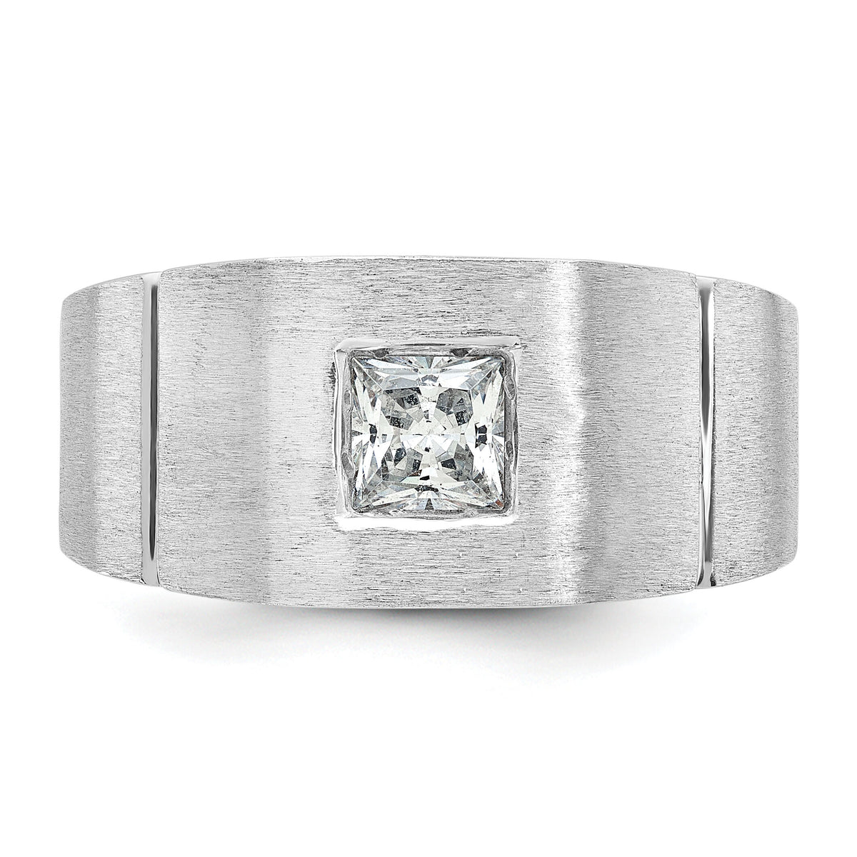 14k White Gold 5/8 ct Lab Grown Diamond VS/SI+ G+ Complete Men's Ring-B64227