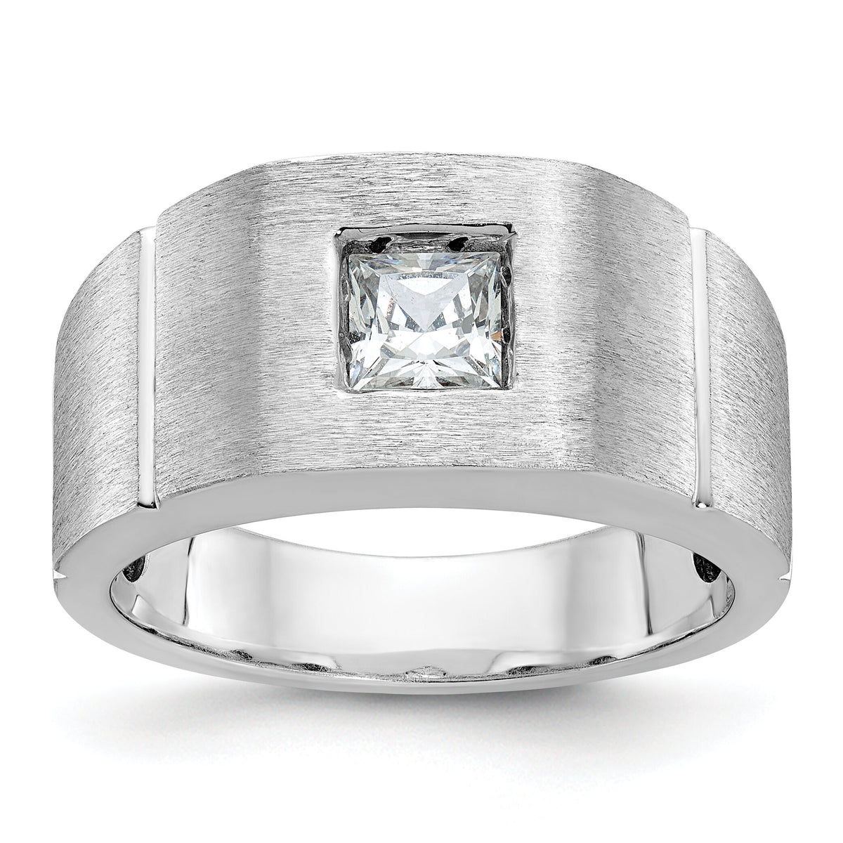 14k White Gold 5/8 ct Lab Grown Diamond VS/SI+ G+ Complete Men's Ring-B64227