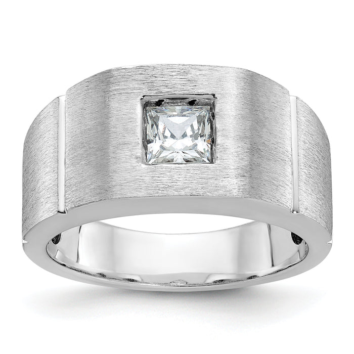 14k White Gold 5/8 ct Lab Grown Diamond VS/SI+ G+ Complete Men's Ring-B64227