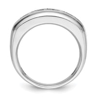 IBGoodman 14k White Gold Men's Polished and Grooved 1 3/4 Carat AA Quality Diamond Ring-B64228-4WAA