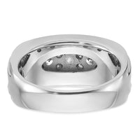 IBGoodman 14k White Gold Men's Polished and Grooved 1 3/4 Carat AA Quality Diamond Ring-B64228-4WAA